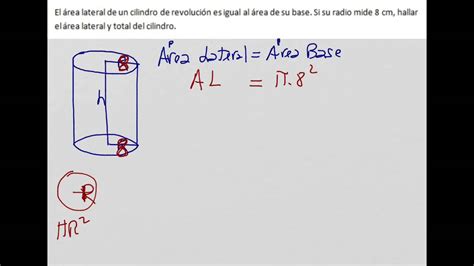 Área total de un cilindro conociendo el radio y relación entre el área lateral y de la base