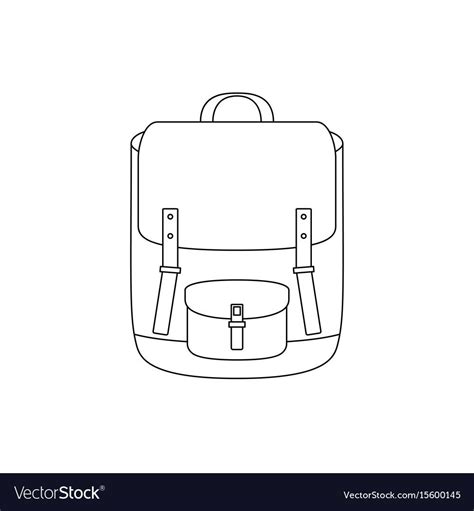 School Bag Line Drawing Vector Image On Vectorstock Line Drawing