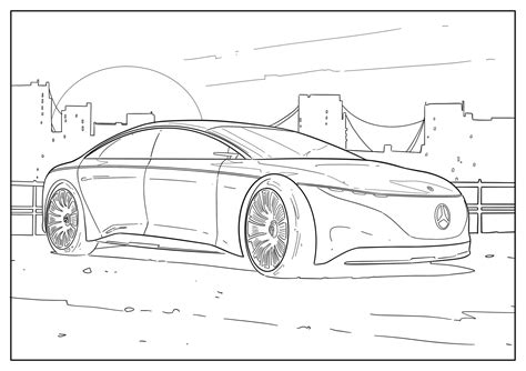 Mercedes Benz S Class Coloring Page Free Printable Sketch Coloring Page