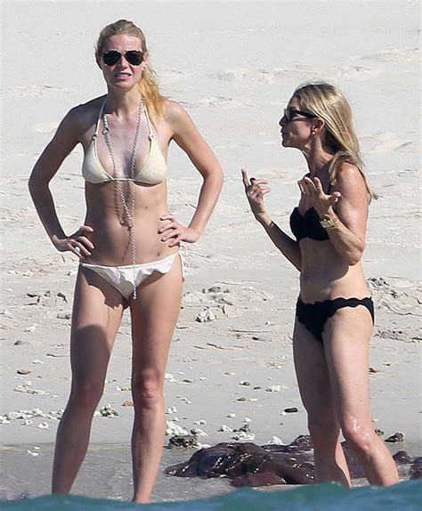 Celebrity And Entertainment Gwyneth Paltrow Parties In A White Bikini