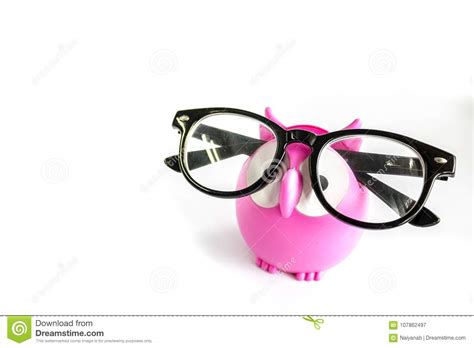 Cute Pink Owl For Holding Glasses Stock Image Image Of