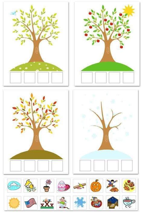 Four Seasons Sorting Activity Free Printable