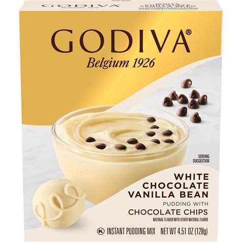 Godiva White Chocolate Vanilla Bean Pudding With Chocolate Chips