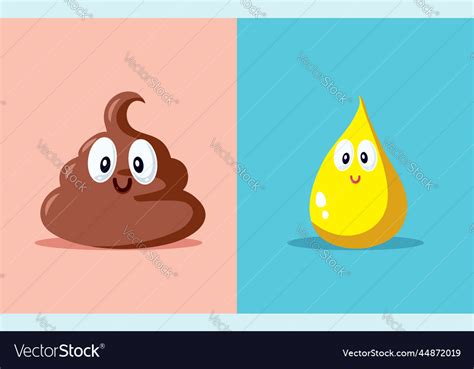 Poop And Pee Funny Mascots Cartoon Royalty Free Vector Image