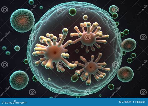 Bacteria Under Microscope Royalty Free Illustration