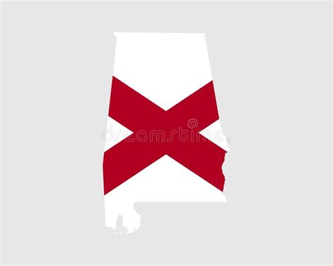 Alabama Map Flag Map Of Alabama Usa With The State Flag Of Alabama