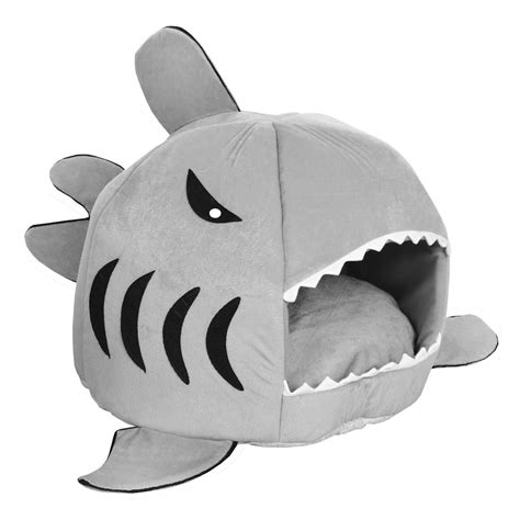 Shark Shaped Cat Bed Soft Covered Sleep House For Pets