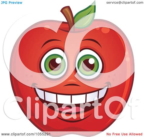 Royalty Free Vector Clip Art Illustration Of A Happy Apple