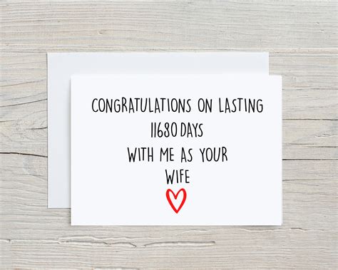 32nd Anniversary Card For Husband 32 Years Anniversary Card Etsy