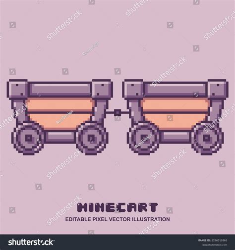 Pixel Minecart Icon Vector Illustration Video Stock Vector Royalty