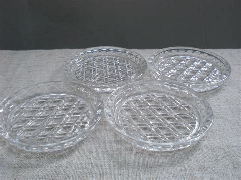 Glass Candle Plate Pressed Glass Round Coaster Candleholder
