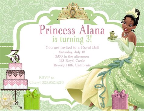 Princess Tiana Birthday Party And Event Invitation Sold In Sets Of 10