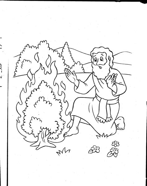 Free Printable Coloring Pages Of Moses And The Burning Bush Printable