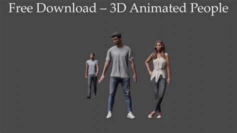 Free 3d Animated People From Renderpeople Imported In Blender 283 Beta