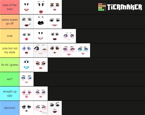 Roblx Barbie Faces And Some Other Toy Code Facess Tier List Community