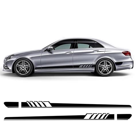 Satın Alın 2pcs Car Side Stripes Side Stripe Skirts Graphics Carbon