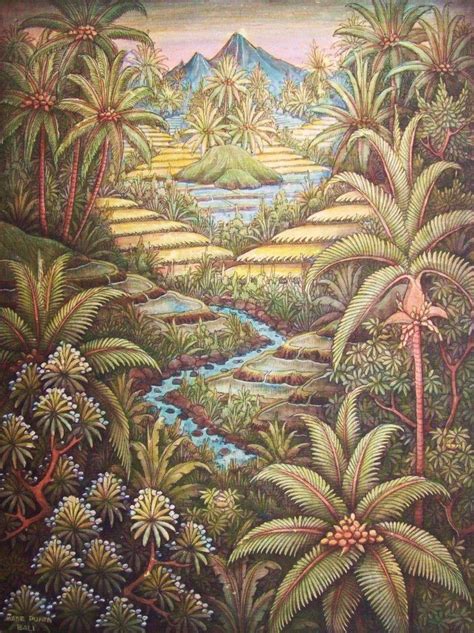 Exotic Balinese Landscapes Bali Painting Indonesian Art Art Pictures