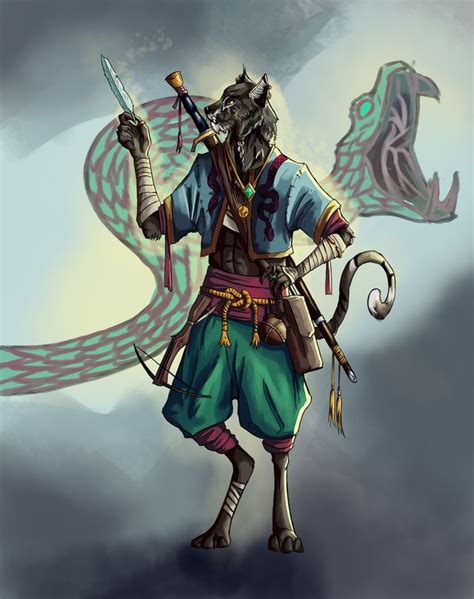 [art][oc] Z Aiq The Truthful My Compulsively Lying Tabaxi Monk Dnd Concept Art Characters