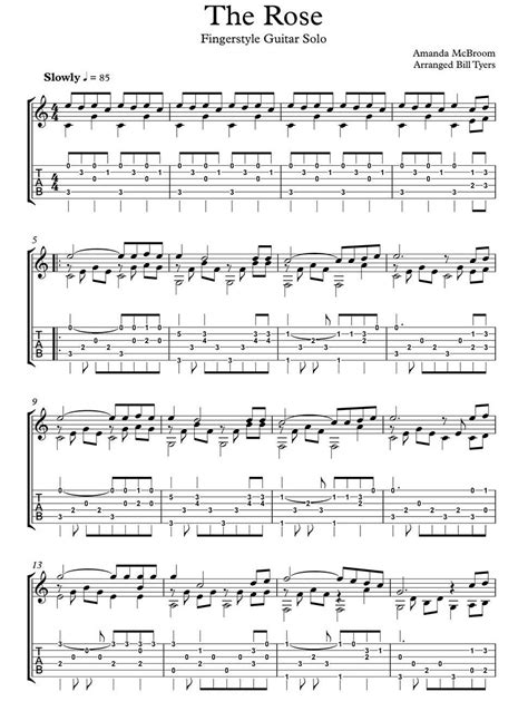 It's unfortunate that a lot of the beginner guitar material available is somewhat boring and uninteresting to play. "The Rose" - Arranged for easy Fingerstyle Guitar by Bill ...