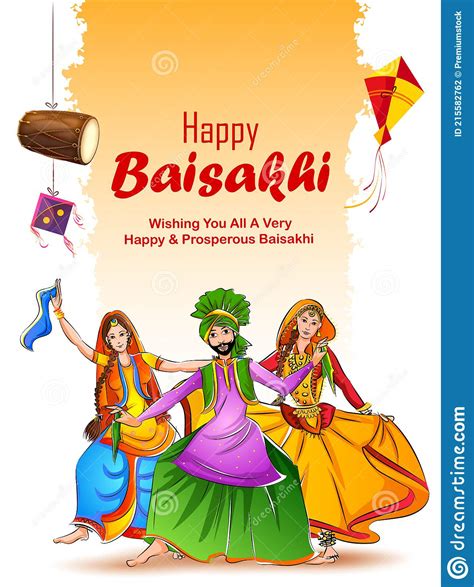 Punjabi Happy New Year Baisakhi Celebrated In Punjab India Vector