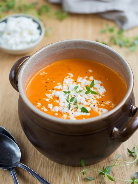 This one features tangy goat cheese and sweet red bell peppers. Roasted bell pepper soup with goat cheese • Electric Blue ...