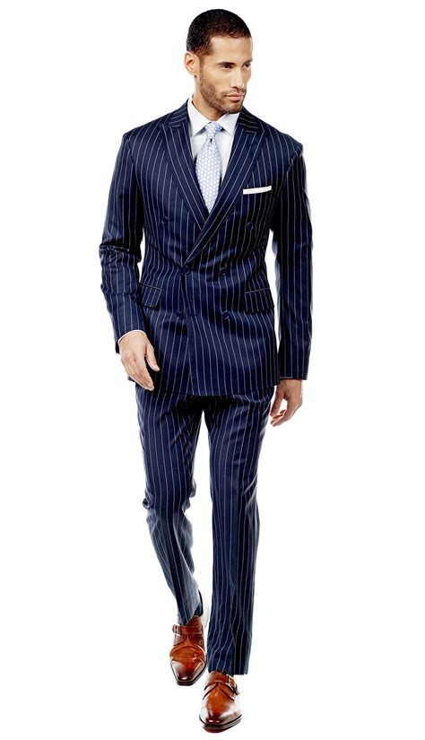 Navy Blue Pinstripe Suit Mx