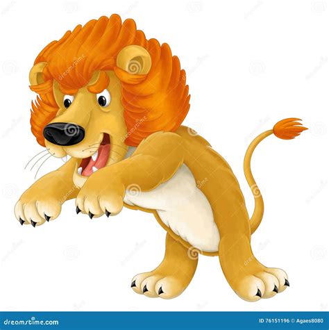 Cartoon Animal Lion Caricature Stock Illustration Illustration Of