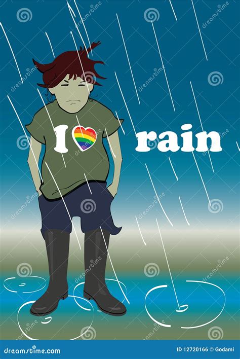 I Love Rain Stock Illustration Illustration Of Lifestyles 12720166