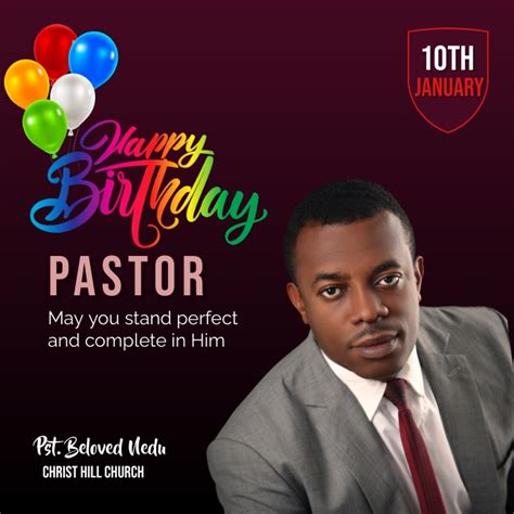 Pastor Birthday Template Postermywall