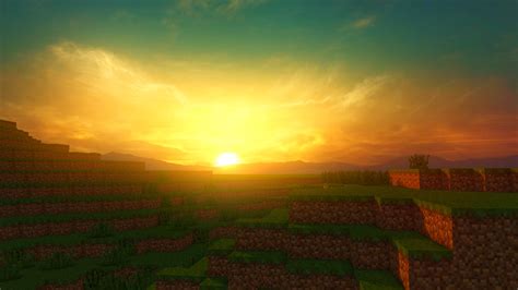 Minecraft Sunset Background Aesthetic