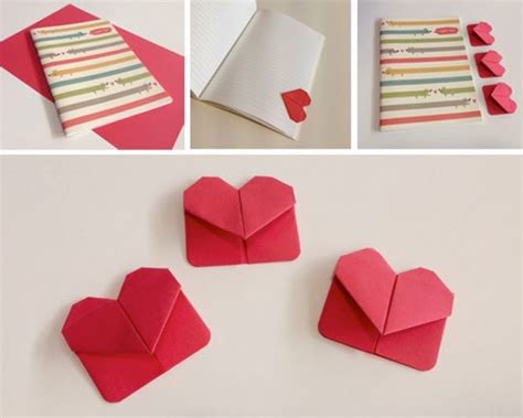 Marcapáginas en forma de corazón con origami Aprende los pasos Marcadores de origami