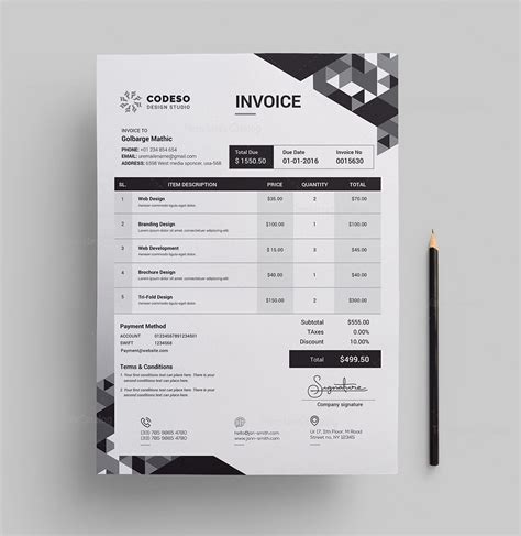 Modern Elegant Invoice Template Graphic Prime Graphic Design Templates
