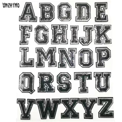 Sequined Letter Patch Uniforms Decorate Large 26 Alphabet Etsy