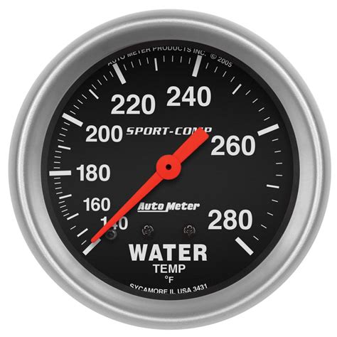 Autometer 3431 Sport Comp Mechanical Water Temperature Gauge