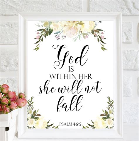 Prints Scripture Art Wall Decor Bible Verse Printable God Is Within Her