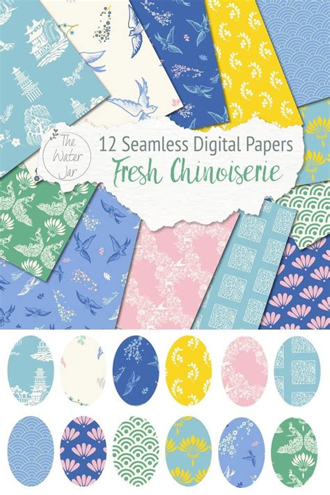 Printable Fresh Chinoiserie Digital Paper Pack Seamless Etsy Ireland