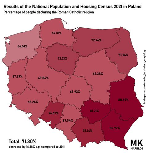 Religion In Poland Results Of The Census In 2021 R Mapporn