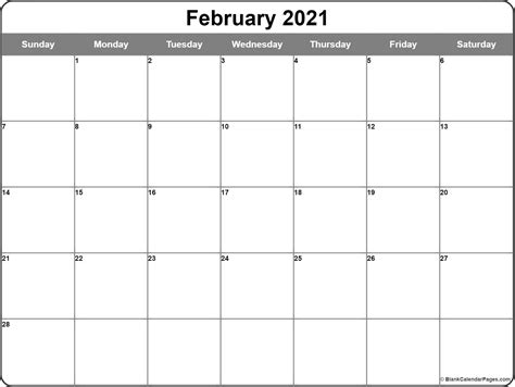 Simple monthly planner and calendar for february 2021. February 2021 calendar | free printable monthly calendars