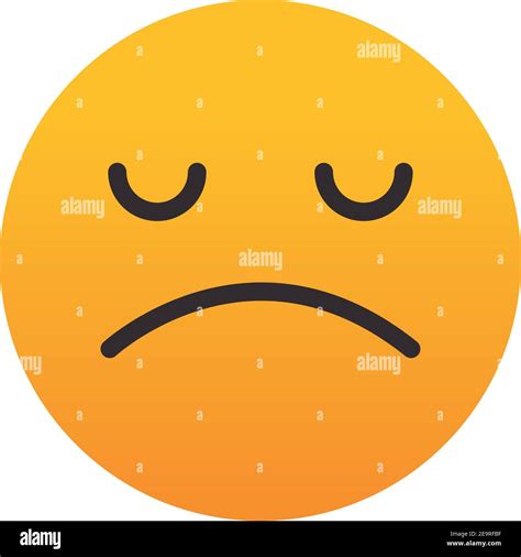 Emoji Frowning Face Icon Over White Background Colorful Design Vector