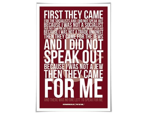 first they came then they came for me art print martin etsy