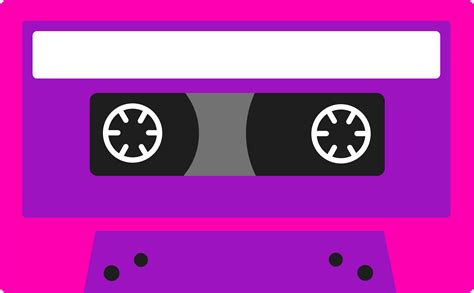 80s Graphics Clip Art Pink And Purple Cassette Tape Free Clip Art