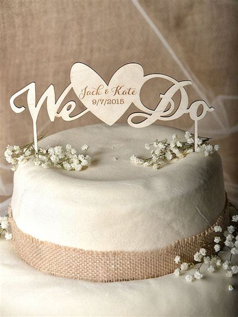 Rustic Wooden Wedding Cake Toppers
