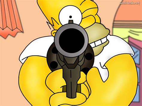 Homer With A Gun The Simpsons Wallpaper 34428115 Fanpop