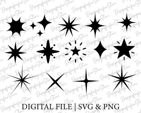 Sparkle Stars Svg Star Bundle Svg Sparkle Png Sparkle Svg Star Png