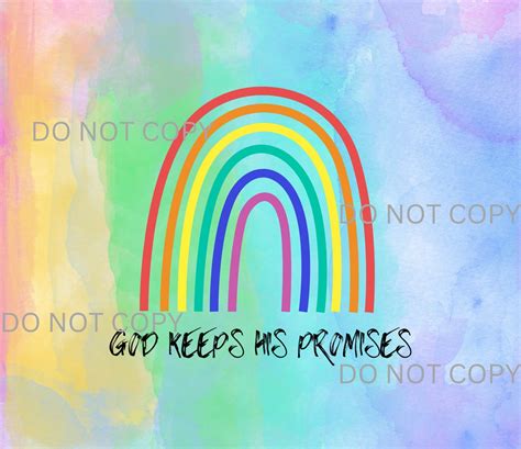 God Keeps His Promises Rainbow Bible Watercolor Design Tumbler Etsy