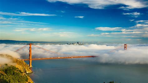 Wallpaper Bridge Sea Clouds Sky City Nature Car Landscape