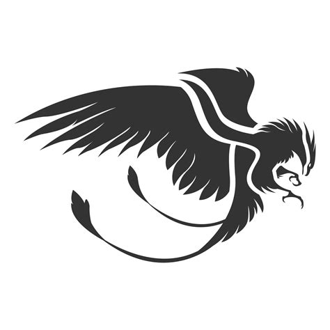 imagen vectorial de diseño de silueta de ave fénix plana Vector en Vecteezy