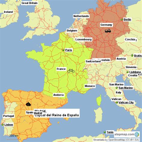 Stepmap Alemania Francia Y Espaa Landkarte Für Germany