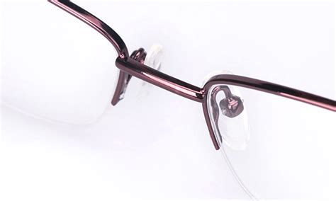 poesia stainless steel womens semi rimless optical glasses