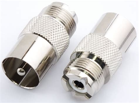 Push On PL 259 Adapter Female UHF To Male UHF Quick Connect By